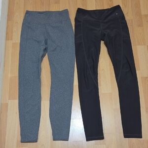 2 Pair-Reebok And All In Motion Charcoal and Black Leggings